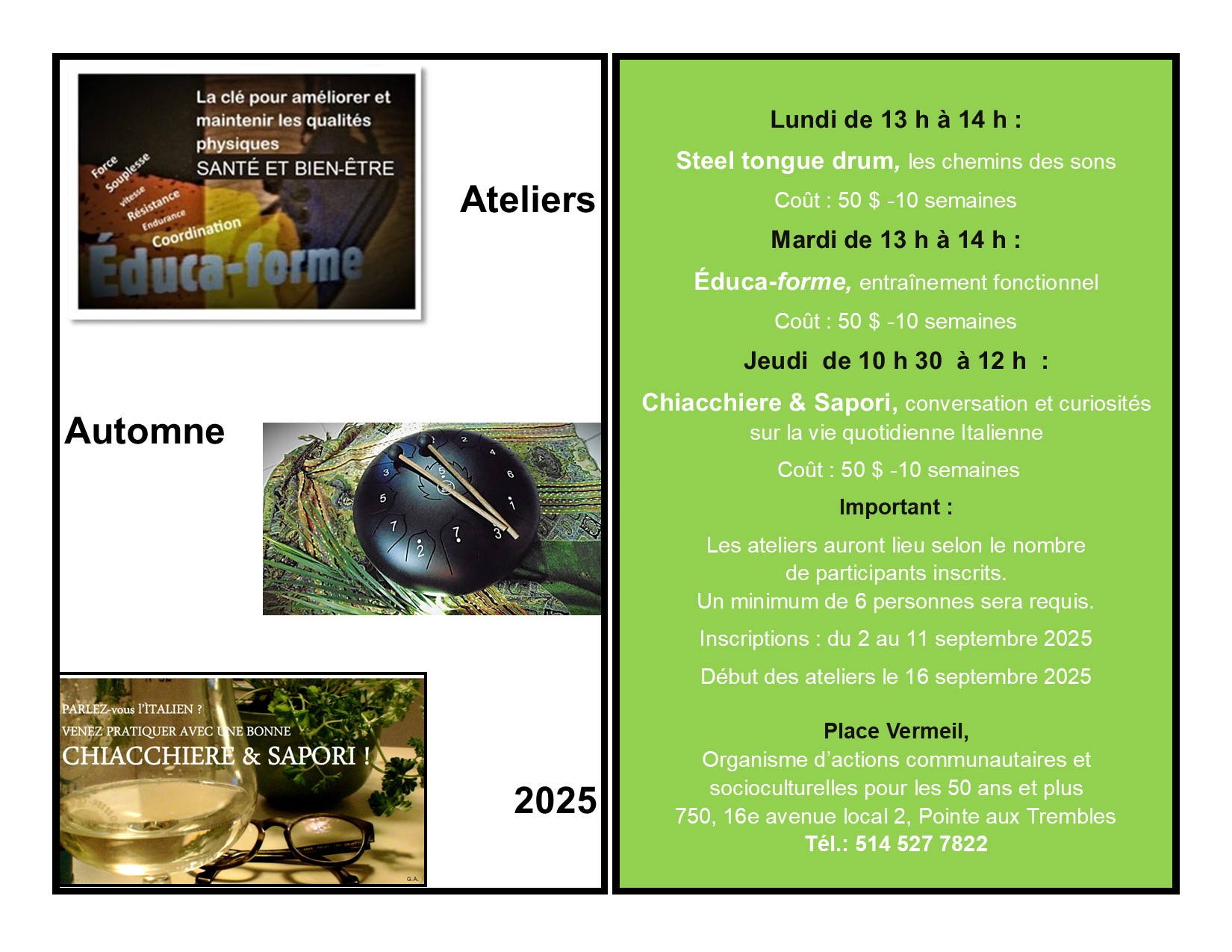ateliers et activités 2025 ateliers et activités 2025